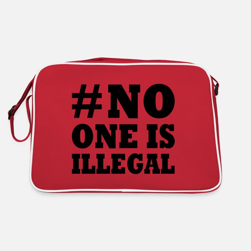 no one is illegal - Retro Tasche - Rot/Weiß