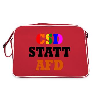 Csd statt afd - Retro Tasche - Rot/Weiß - Hinten