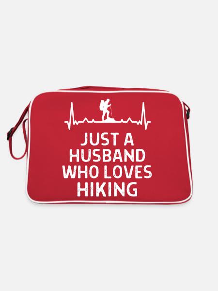 Klettern Kletterer Hiking Sprüche Geschenk - Retro Tasche - Rot/Weiß - Hinten