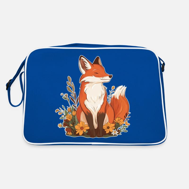 Fox with flowers Retro Bag