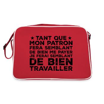 Citation Travail Collègue Humour - Sac Retro - rouge/blanc - Dos