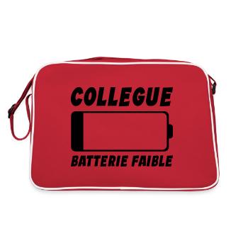 Collègue Fatigué Cadeau Humour Batterie Faible - Sac Retro - rouge/blanc - Dos
