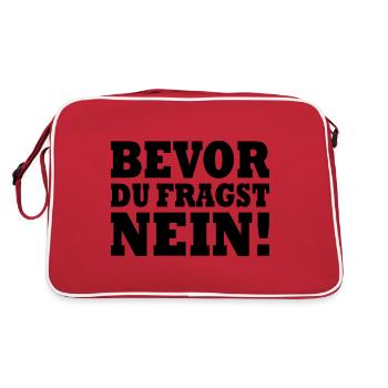 Bevor du fragst nein - Retro Tasche - Rot/Weiß - Hinten