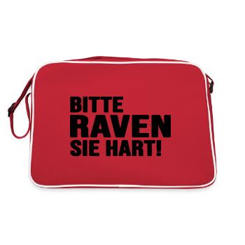 Rave Beats Techno ballern hard Bass Raveland - Retro Tasche - Rot/Weiß - Hinten