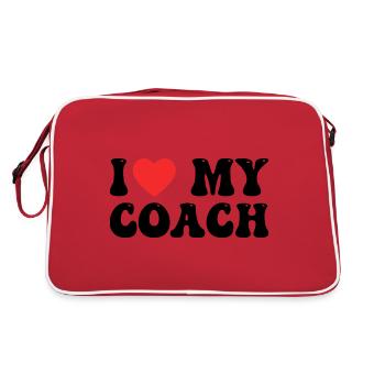 Ich liebe meinen Coach - Retro Tasche - Rot/Weiß - Hinten
