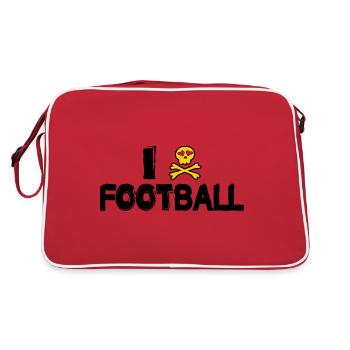 american football tackle linebacker quarterback - Retro Bag - red/white - Back
