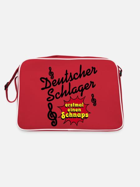 Schlager party, Schlager music, first schnapps - Retro Bag - red/white - Back