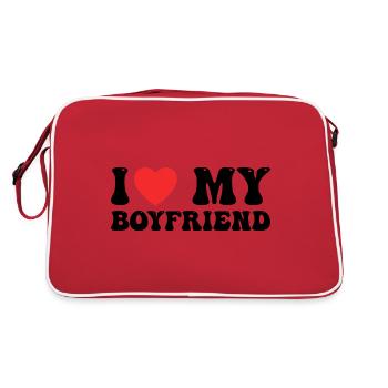 I Love My Boyfriend - Sac Retro - rouge/blanc - Dos