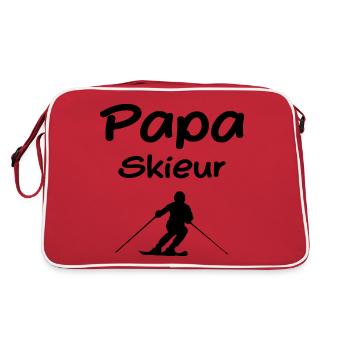 Papa Skieur - Père Skieur - Sac Retro - rouge/blanc - Dos