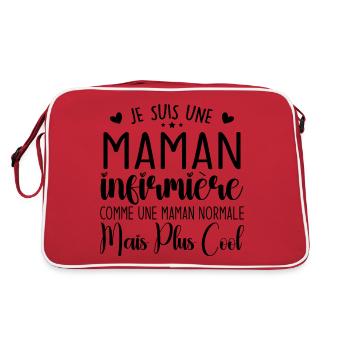 Krankenschwester-Geschenk – Ich bin eine Krankenschwester-Mutter - Retro Tasche - Rot/Weiß - Hinten