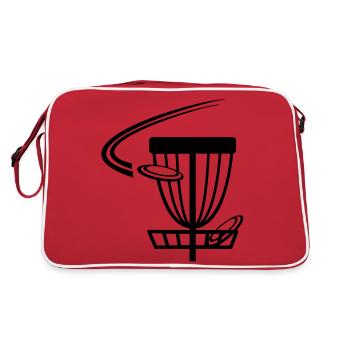 Discgolf-Korb - Retro Tasche - Rot/Weiß - Hinten