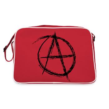 Anarchy A Anti Anti, punk illu super rebell - Retro Bag - red/white - Back