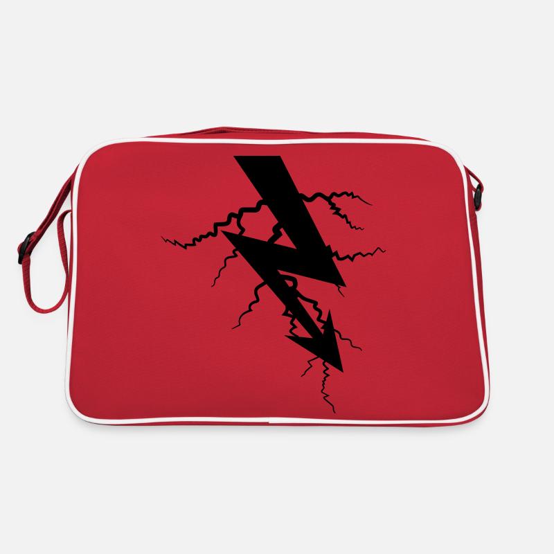 charge symbol electric lightning current energy strong Retro Bag