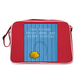 Peter Lustig Print - Retro Tasche - Rot/Weiß - Hinten