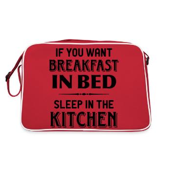 Tu veux le petit-déjeuner au lit. Dors dans la cuisine. - Sac Retro - rouge/blanc - Dos