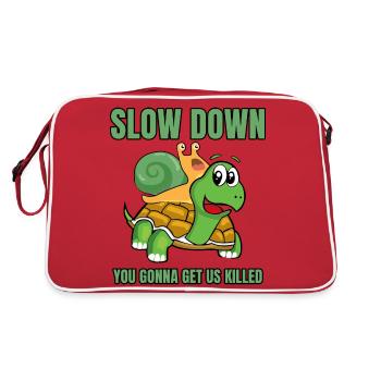 Tortue de mer testudinata animal - Sac Retro - rouge/blanc - Dos