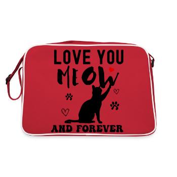 Je t’aime miauler et pour toujours - Sac Retro - rouge/blanc - Dos