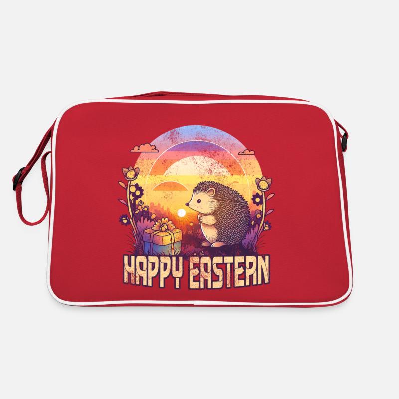 Happy Easter Hedgehogs Retro Bag