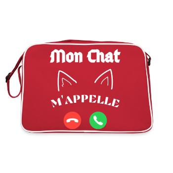 Je n'ai pas le Temp - Mon Chat m'appelle - Sac Retro - rouge/blanc - Dos
