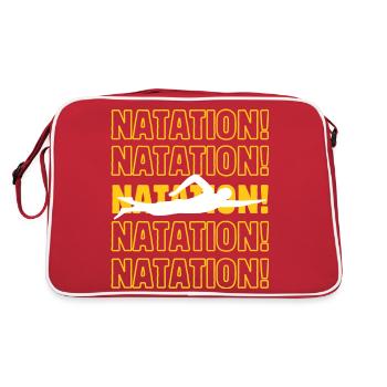 Schwimmen Schwimmen Schwimmen - Retro Tasche - Rot/Weiß - Hinten