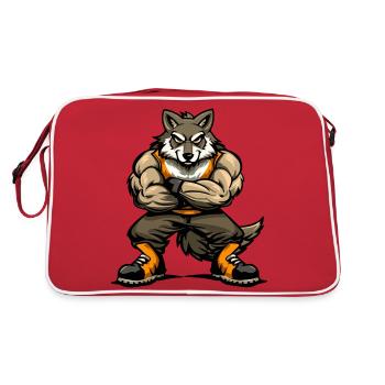 Bande dessinée loup - Sac Retro - rouge/blanc - Dos
