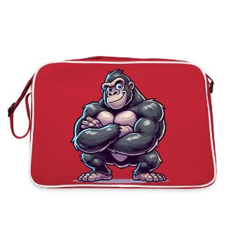 Gorilla Funny Comic - Retro Bag - red/white - Back