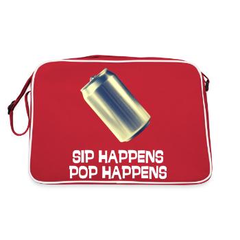 Sip Happens, Pop Happens - Retro Bag - red/white - Back