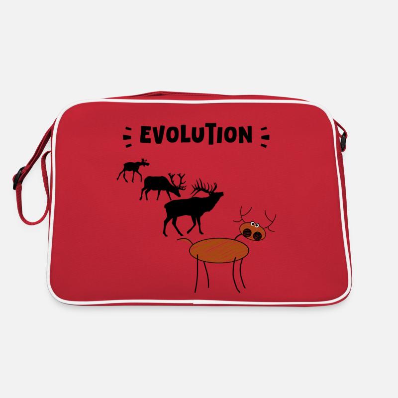 Die Evolution der Hirsche – Lustige Stadien der Evolution. Retro Tasche