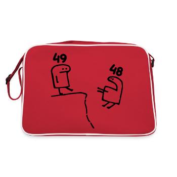 49 Years Old - 49th Birthday Fun 49 Year Old Gift - Retro Bag - red/white - Back
