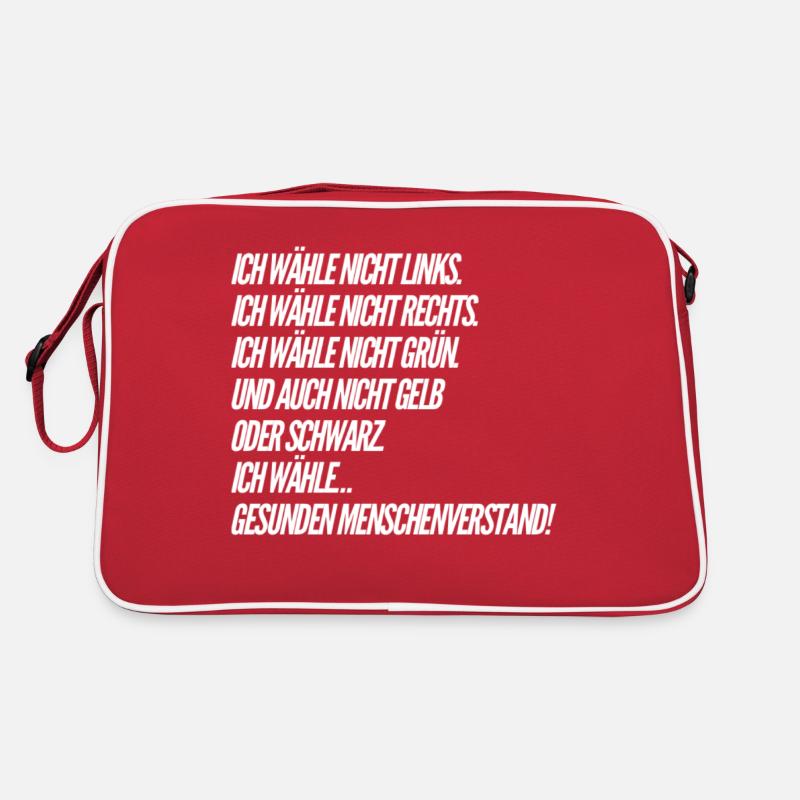 Lustiger Spruch - WAHLEN - Retro Tasche - Rot/Weiß