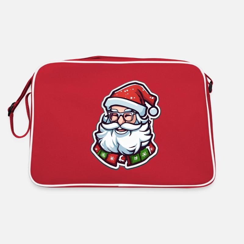 Weihnachtsmann-Lächeln - Retro Tasche - Rot/Weiß