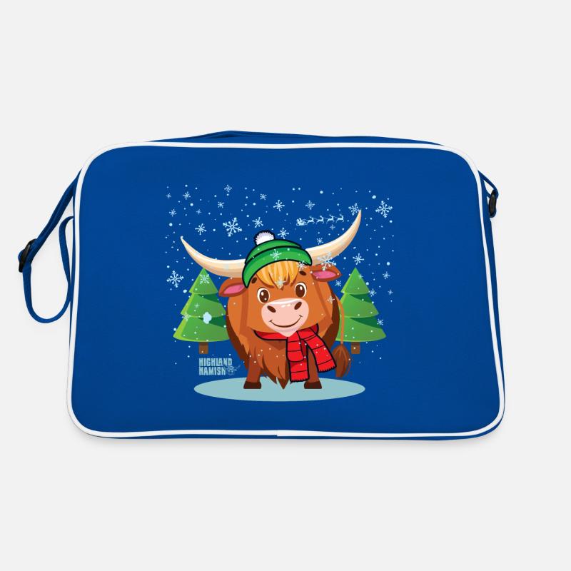 Highland Weihnachtskuh Retro Tasche