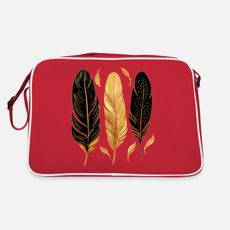 Goldene Federn Retro Tasche