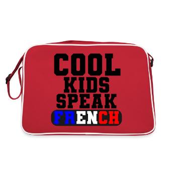 French language Cool Kids Speak Gift for France - Retro Bag - red/white - Back