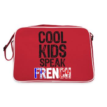 Cool Kids Speak French language Gift for France - Retro Bag - red/white - Back