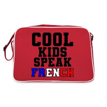French teacher student Speak Gift for France - Retro Bag - red/white - Back