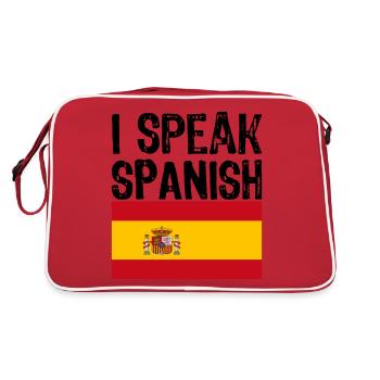 i speak SPANISH unique gift for Spain - Retro Bag - red/white - Back