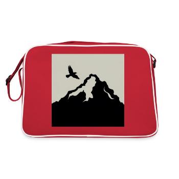 Mountain Bird flying Outdoors sky Hiking Forest - Retro Bag - red/white - Back