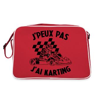 J'peux pas j'ai karting Cadeau - Sac Retro - rouge/blanc - Dos