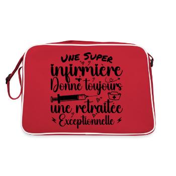 Humor Retired Nurse Retirement Gift - Retro Bag - red/white - Back