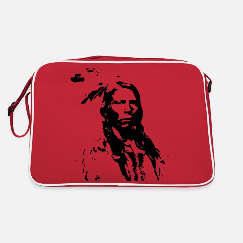 Indianer - Retro Tasche - Rot/Weiß