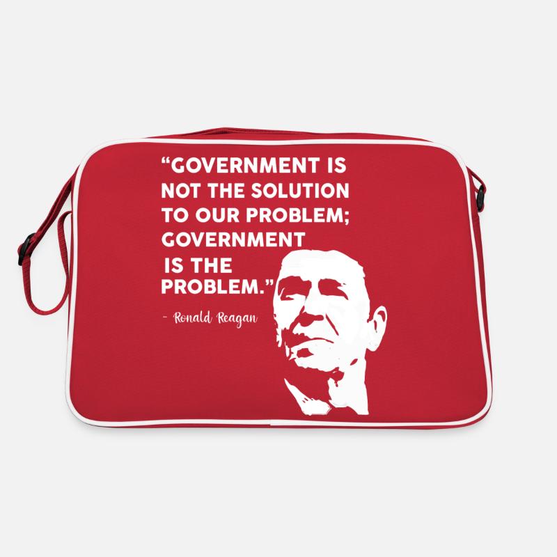 Ronald Reagan Proverbe - Sac Retro - rouge/blanc