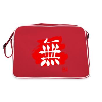 Nichts Kanji Rot - Retro Tasche - Rot/Weiß - Hinten