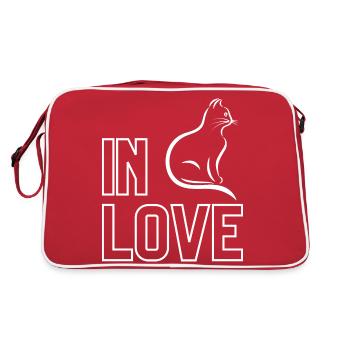 Chat amoureux - Sac Retro - rouge/blanc - Dos