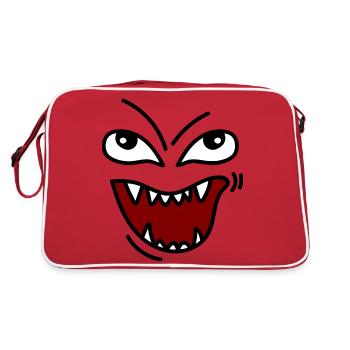 Visage en colère avec des dents - Sac Retro - rouge/blanc - Dos