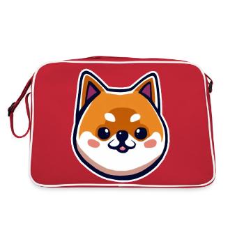 Shina Inu Chibi - Retro Tasche - Rot/Weiß - Hinten