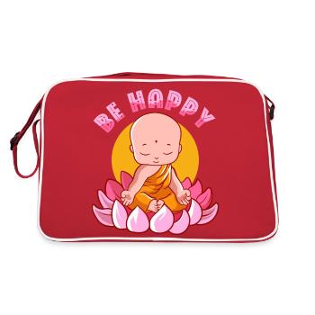 Buddha Monk Namaste Buddhism I Gift - Retro Bag - red/white - Back