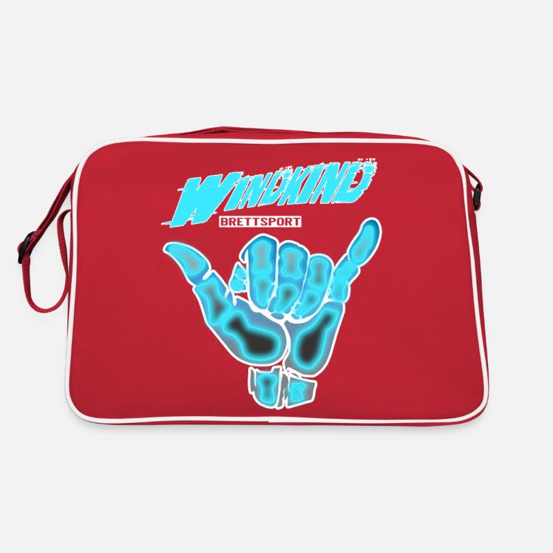 Windkind Surfen - Retro Tasche - Rot/Weiß