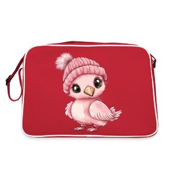 flamant rose mignon mignon bébé enfants animal dessin animé - Sac Retro - rouge/blanc - Dos