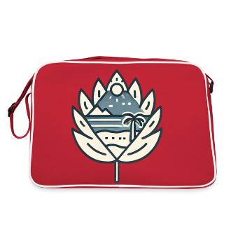 Palmenblatt - Retro Tasche - Rot/Weiß - Hinten